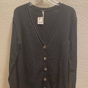Free People Black Cardigan